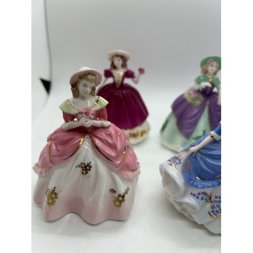 313 - Selection of 6 Coalport Fairest flowers lady figurines all with COA to include Daphne, Pansy, Rose, ... 