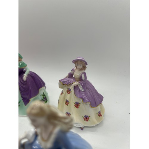 313 - Selection of 6 Coalport Fairest flowers lady figurines all with COA to include Daphne, Pansy, Rose, ... 