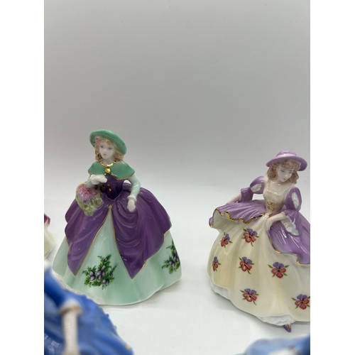 313 - Selection of 6 Coalport Fairest flowers lady figurines all with COA to include Daphne, Pansy, Rose, ... 