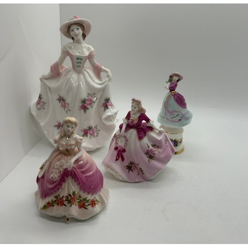 314 - Selection 3 small Coalport lady figurines all with COA to include May, Serenade, Flora, Royal Worces... 