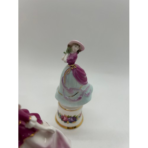 314 - Selection 3 small Coalport lady figurines all with COA to include May, Serenade, Flora, Royal Worces... 