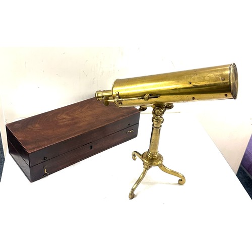 138 - Boxed brass John Watson magnify telescope