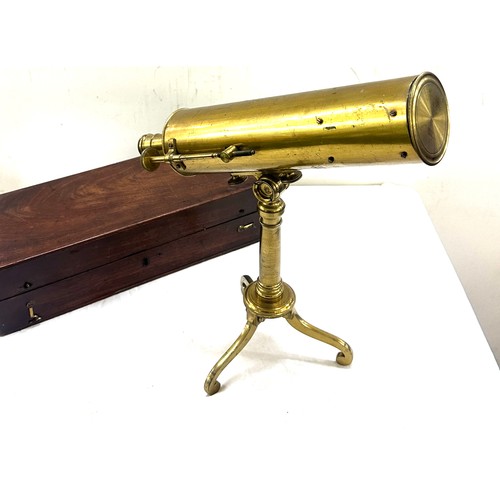 138 - Boxed brass John Watson magnify telescope