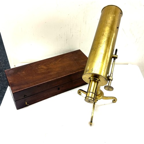 138 - Boxed brass John Watson magnify telescope