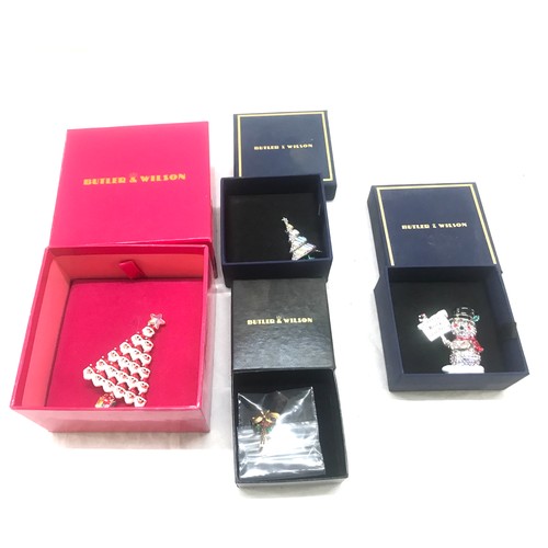 539 - Selection of 4 Butler and Wilson Christmas Brooches