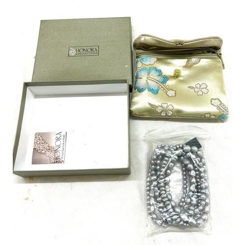 503 - Boxed Honora Pearl necklace with bag and coa