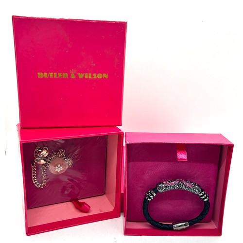 546 - Boxed Butler and Wilson leather and crystal bracelet, Boxed Butler and Wilson crystal set bracelet