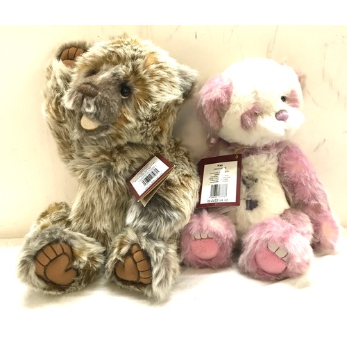 92 - 2 Charlie bears includes Chatterbox and Kay