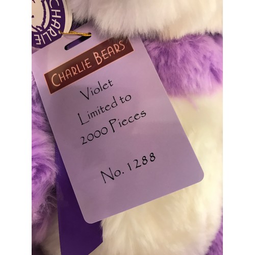 134 - Charlie bears violet limited edition number 1288