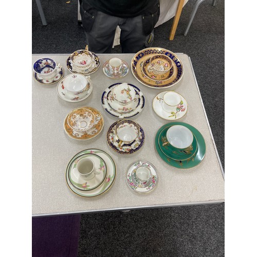 88 - Selection of assorted cups and saucers and some trio sets includes Royal Doulton, Ainsley etc