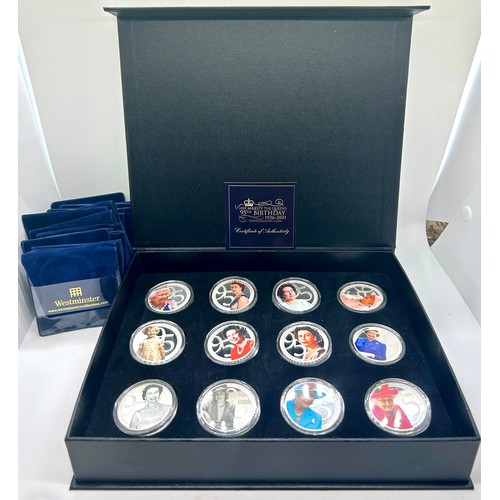 454 - Cased set of her majesty the Queen's 95th birthday portrait / photographic coin collection 1926-2021... 