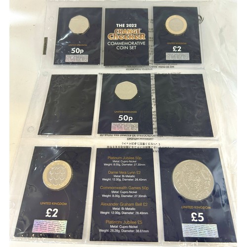 452 - 2022 Change checker commemorative five coin set 50p to £5