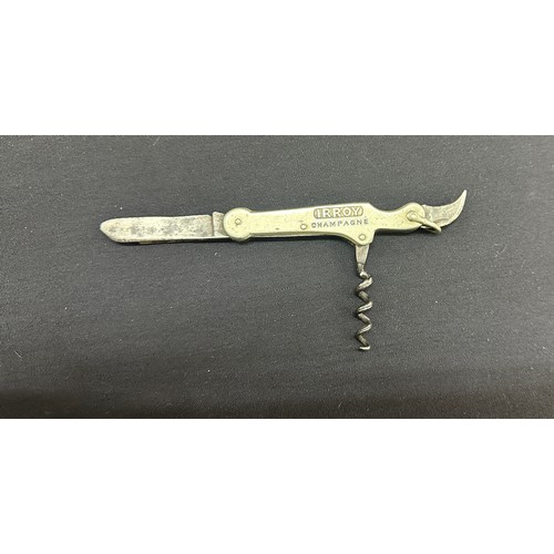 478 - Antique Irroy champagne pocket knife / corkscrew