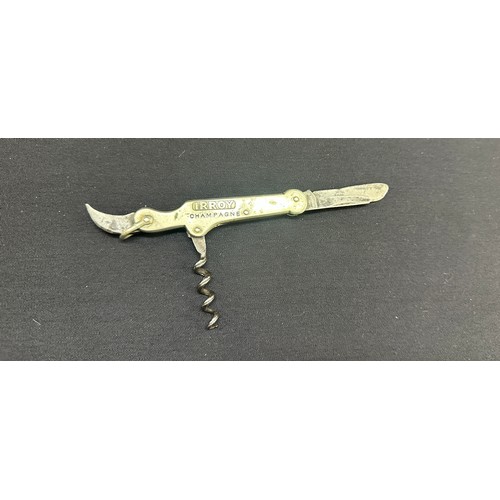 478 - Antique Irroy champagne pocket knife / corkscrew