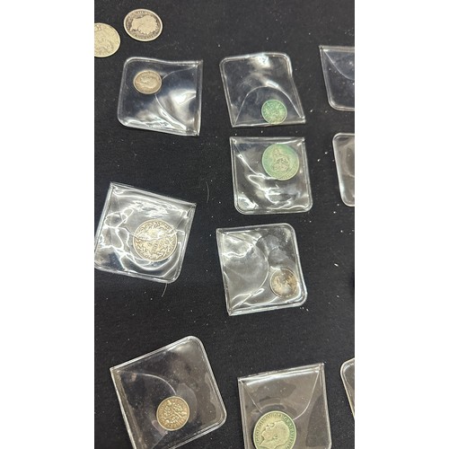 453 - Selection of antique coins, some Victorian and silver