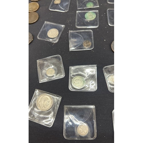 453 - Selection of antique coins, some Victorian and silver