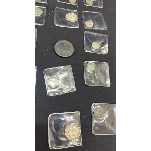 453 - Selection of antique coins, some Victorian and silver