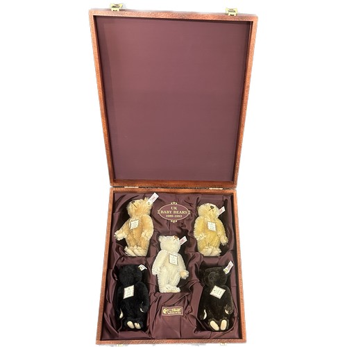 203 - Rare Retired Limited Edition Steiff Five Baby Bears Box Set 1989 - 1993