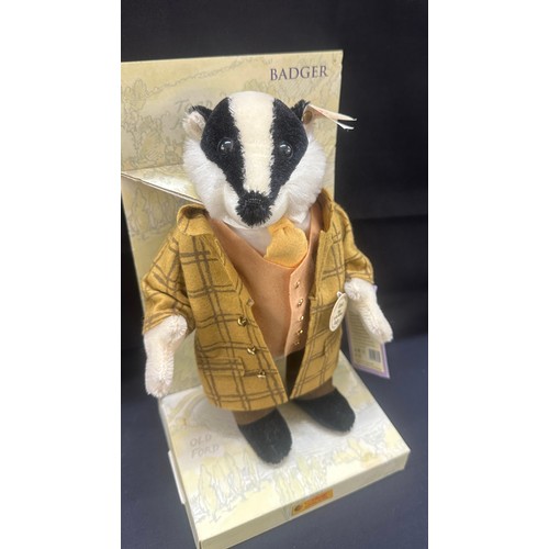 74 - Steiff Wind in the Willow - Badger With Certificate and stand