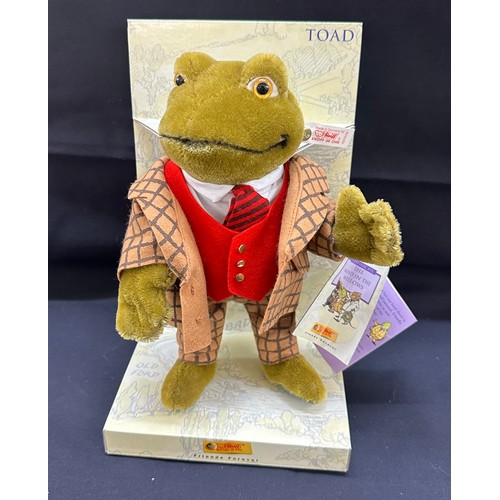 73 - Steiff Wind in the Willow - Toad With Certificate, original box and stand