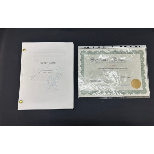 76 - Genuine 'Pretty Woman' signed script by Julia Roberts and Richard Gere with COA from Paramount props... 