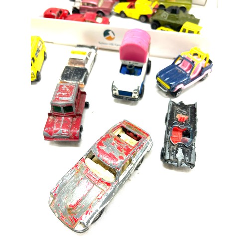 29 - Large selection of vintage dye cast cars includes Matchbox, corgi cars etc