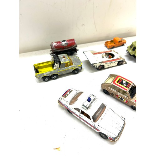 83 - Large selection of vintage dye cast cars includes Matchbox, corgi cars etc