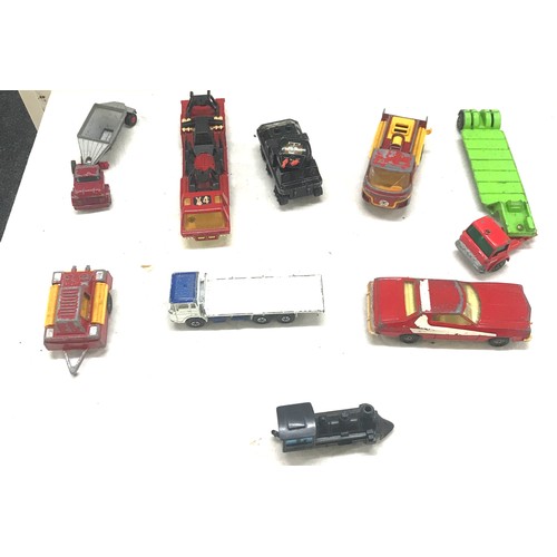 93 - Large selection of vintage diecast cars includes Matchbox, corgi cars etc