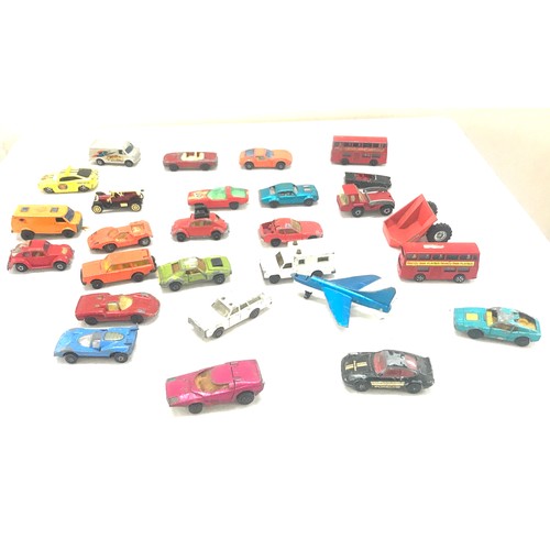 119 - Large selection of vintage diecast cars includes Matchbox, corgi cars etc