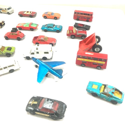 119 - Large selection of vintage diecast cars includes Matchbox, corgi cars etc