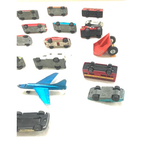 119 - Large selection of vintage diecast cars includes Matchbox, corgi cars etc