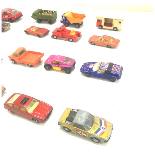 117 - Large selection of vintage dye cast cars includes Matchbox, corgi cars etc