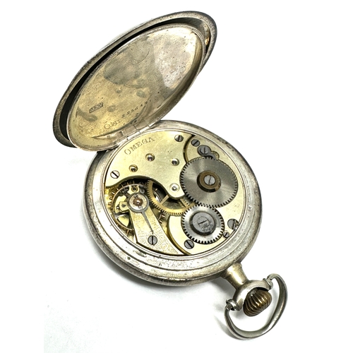 566 - Antique silver omega pocket watch the ticks and stops fully wound