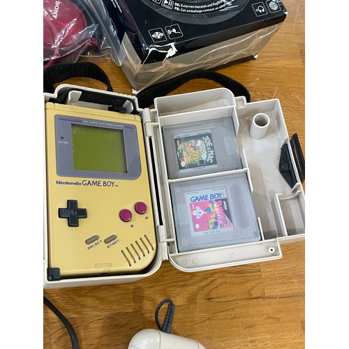 55 - Vintage gameboy and games with Grundig and Sony head phones, untested