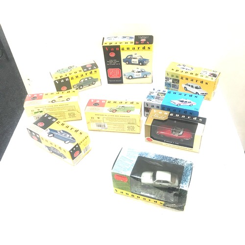 93 - Selection of Van Guards boxed cars includes Essex Police, Zircon Blue etc