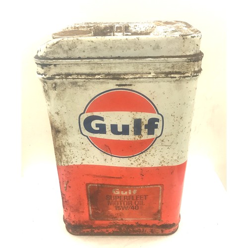 143 - Vintage Gulf Large fuel can height 19.5 inches tall