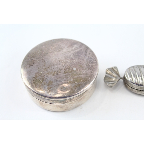 54 - 3 x .925 sterling pill / trinket boxes