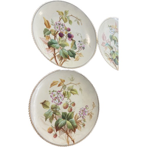 119 - Six Victorian hand painted Aynsley cabinet plates and an Aynsley orchard gold plate