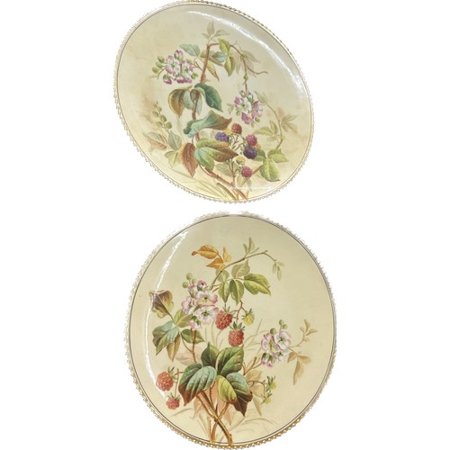 119 - Six Victorian hand painted Aynsley cabinet plates and an Aynsley orchard gold plate