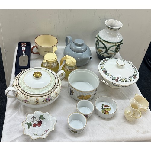 156 - Selection of miscellaneous includes vases, tea pot, denby, royal Worcester etc