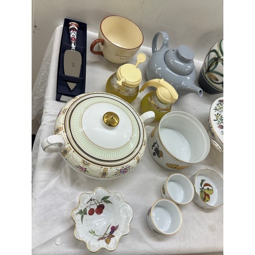 156 - Selection of miscellaneous includes vases, tea pot, denby, royal Worcester etc