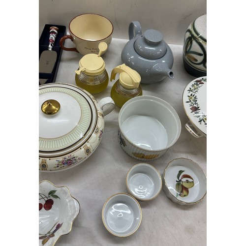 156 - Selection of miscellaneous includes vases, tea pot, denby, royal Worcester etc