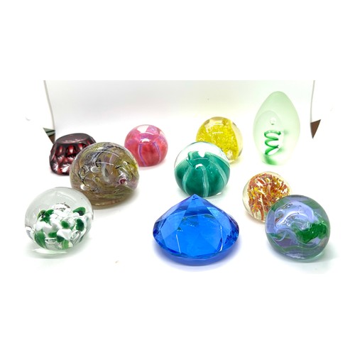 549 - Selection of assorted glass paper weights