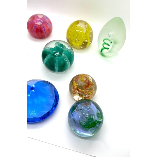 549 - Selection of assorted glass paper weights