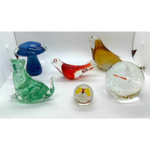 132 - Selection of assorted glass paper weights