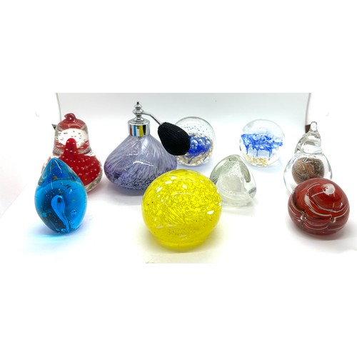 140 - Selection of assorted glass paper weights