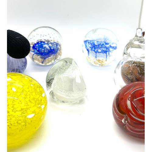 140 - Selection of assorted glass paper weights