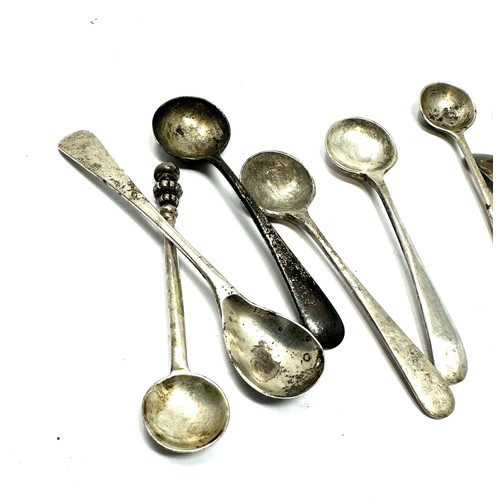 58 - 10 x .925 sterling condiment spoons inc apostle, victorian etc