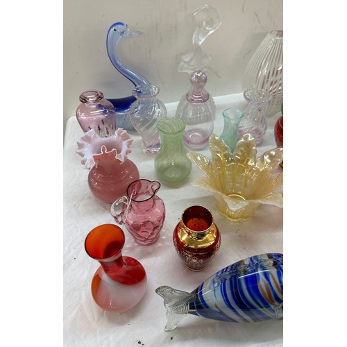 223 - Selection of assorted coloured glassware