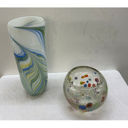 61 - Two Pieces of Art glass includes a vase and bowl